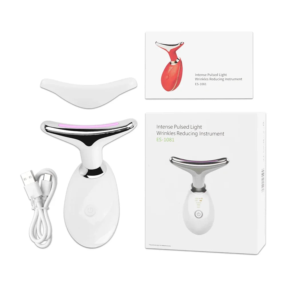 EMS Face & Neck Lift Massager | LED Light Therapy | Anti-Wrinkle & Skin Tightening