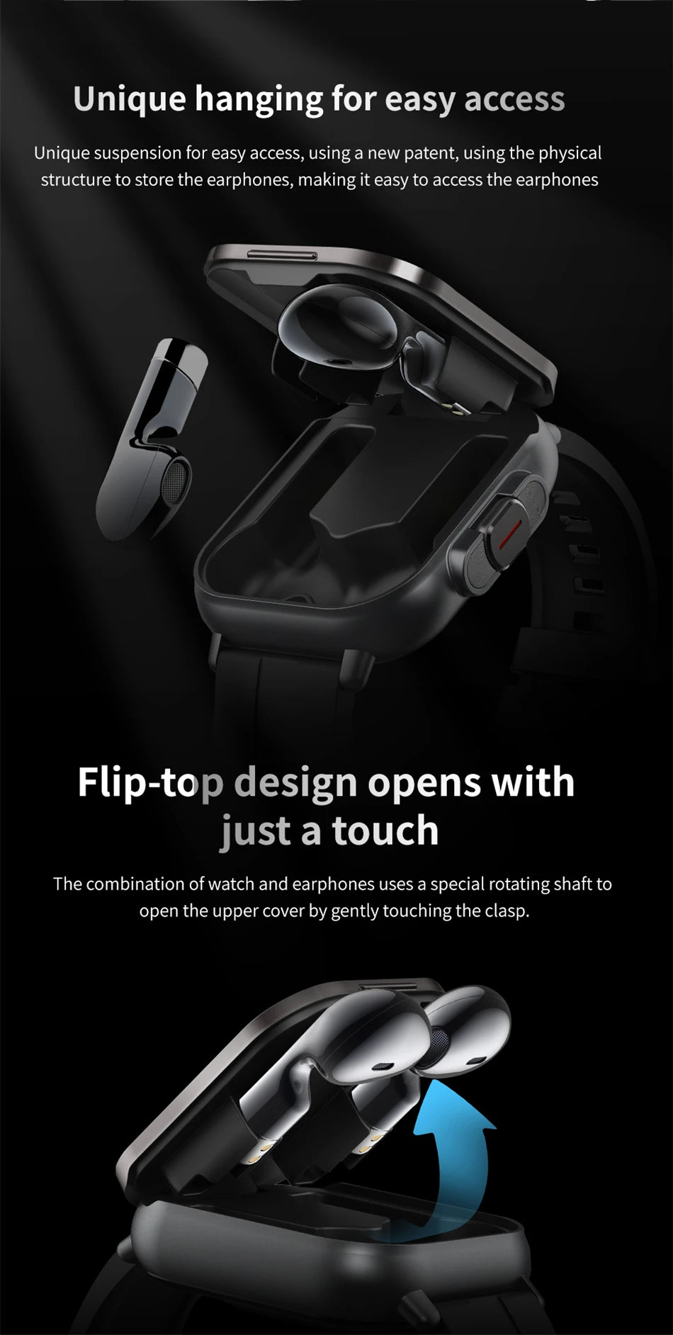 2-in-1 Smartwatch with Bluetooth Earphone