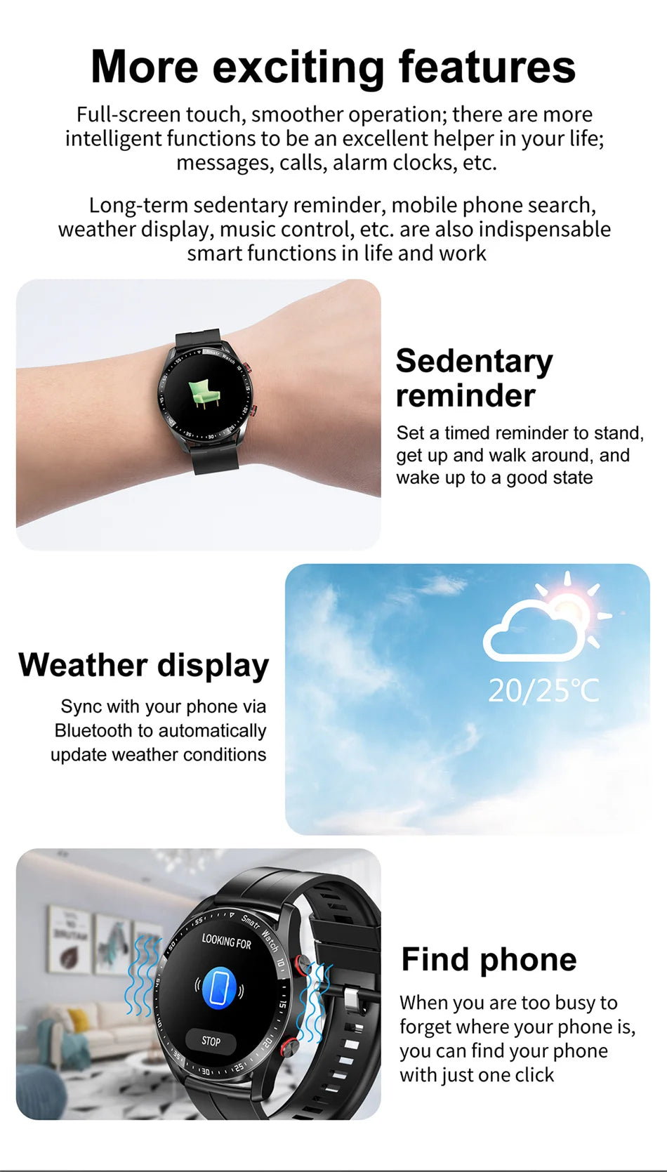 ECG+PPG Bluetooth Smartwatch for Men – Health & Fitness Tracker with Call Function
