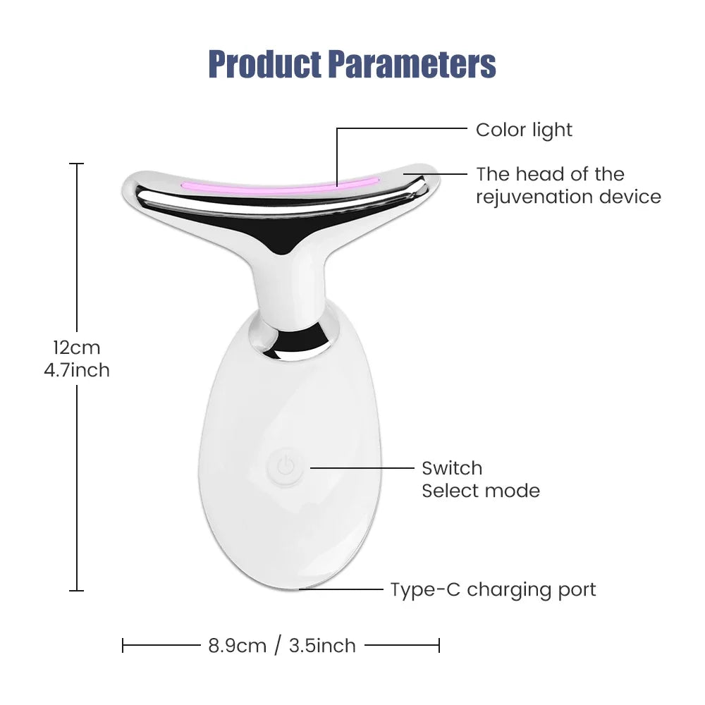 EMS Face & Neck Lift Massager | LED Light Therapy | Anti-Wrinkle & Skin Tightening