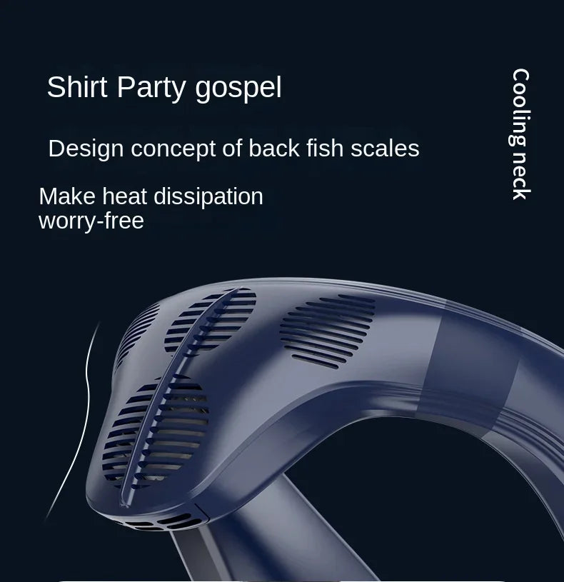 Portable Neck Air Conditioner – Rechargeable Bladeless Wearable Fan with Semiconductor Cooling | Personal Outdoor Neck Cooler