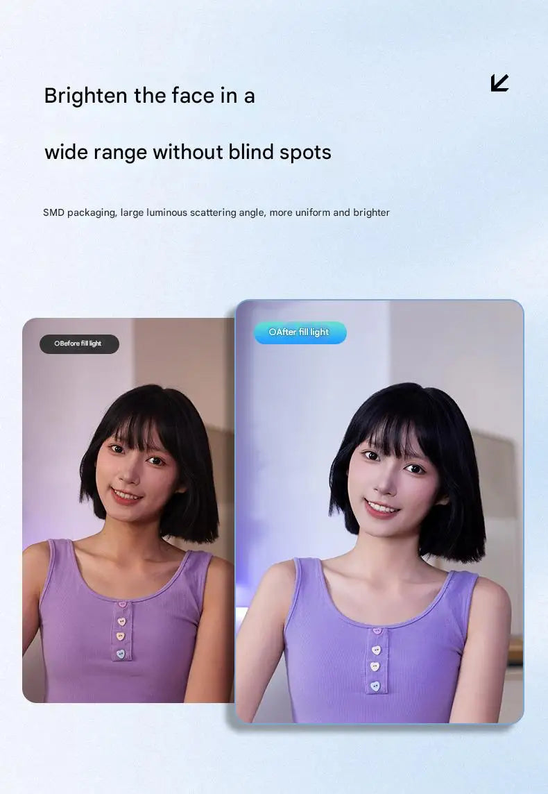 2025 New Fashionable Multi functional Mobile Phone Camera and Video Call Light