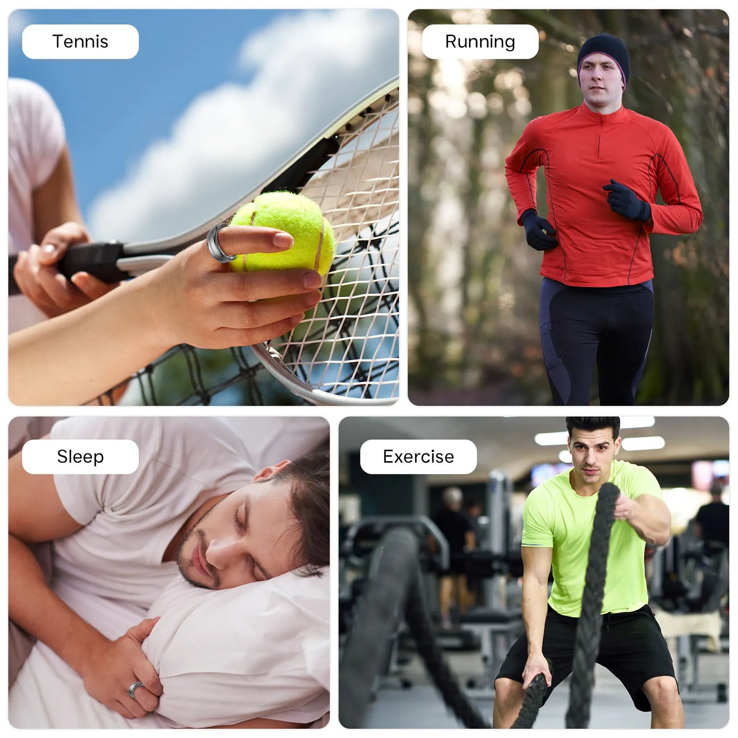 EIGIIS New R06 Smart Ring Men Women Heart Rate and Blood Oxygen Monitor IP68 & 5ATM Waterproof, Multi-sport Mode for Android IOS