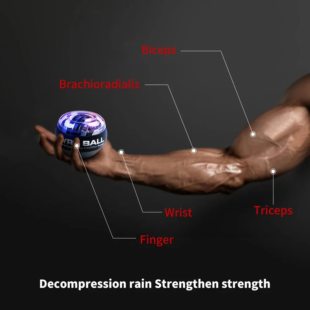 LED Auto-Start Gyroscopic Wrist & Arm Trainer – Power Ball for Hand, Grip & Muscle Strength Training