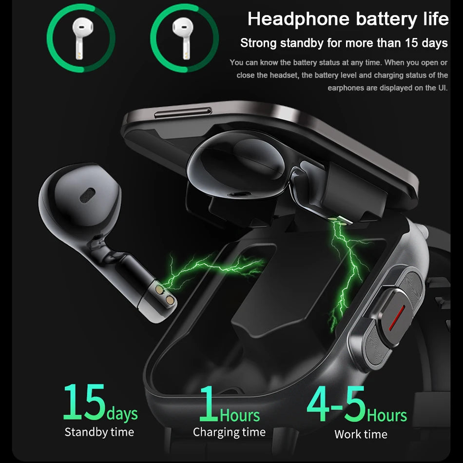 2-in-1 Smartwatch with Bluetooth Earphone