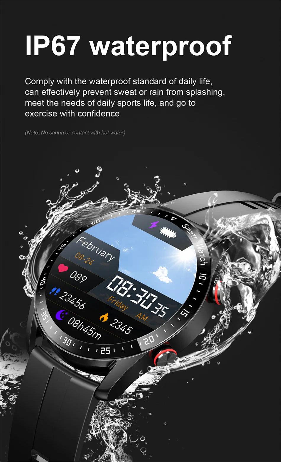 ECG+PPG Bluetooth Smartwatch for Men – Health & Fitness Tracker with Call Function