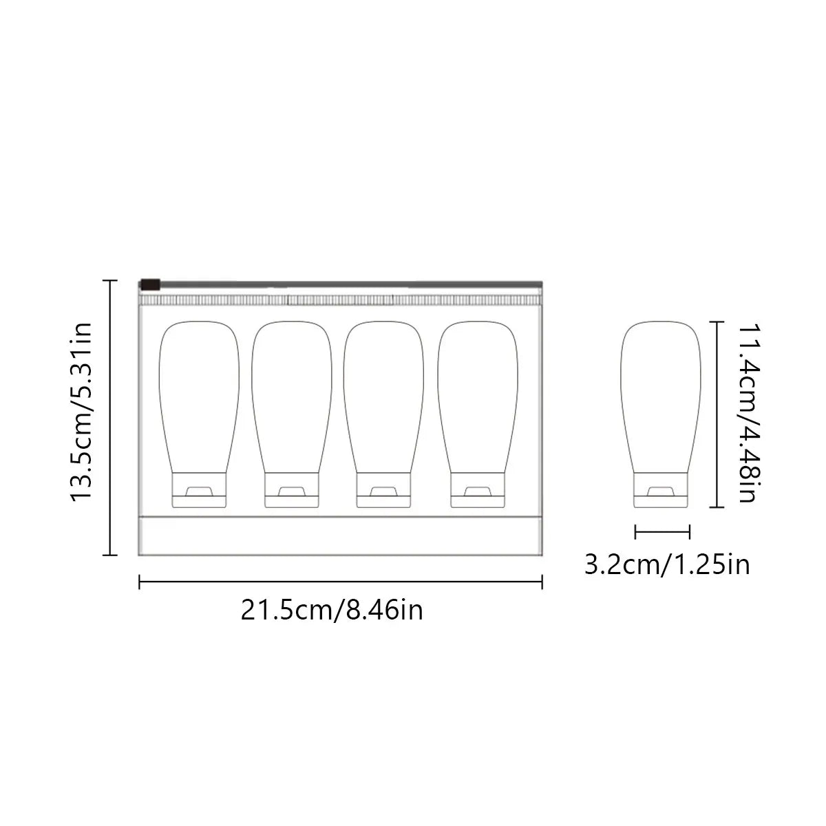4 Piece - Portable Travel Split Bottle Set – Your Perfect Travel Companion!