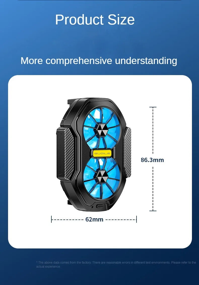 Dual-Fan Rechargeable Mobile Phone Cooling Radiator β Powerful & Efficient