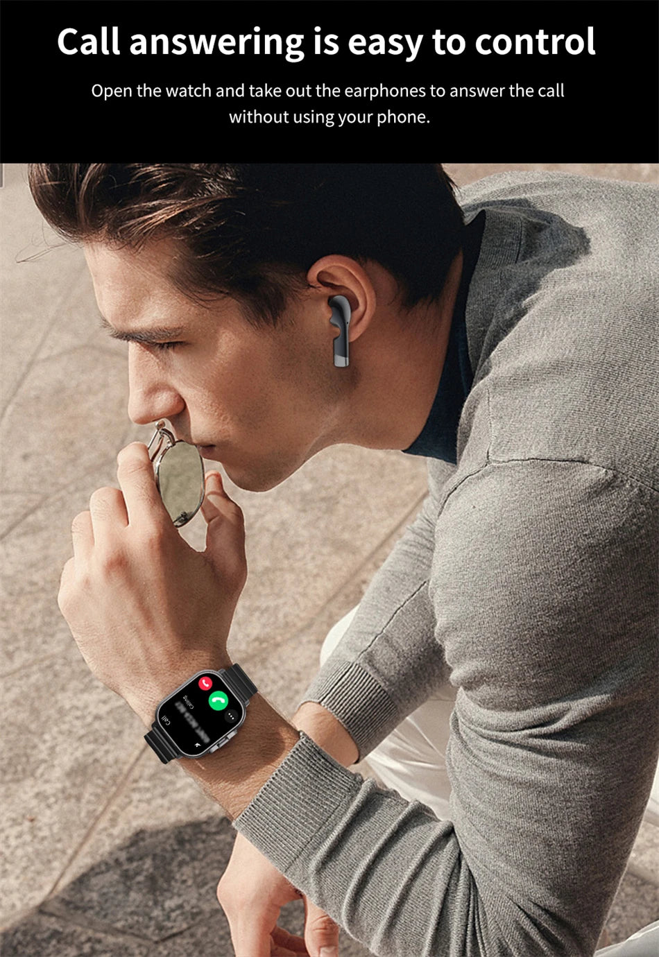 2-in-1 Smartwatch with Bluetooth Earphone