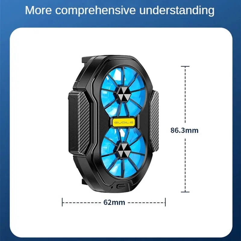 Dual-Fan Rechargeable Mobile Phone Cooling Radiator β Powerful & Efficient