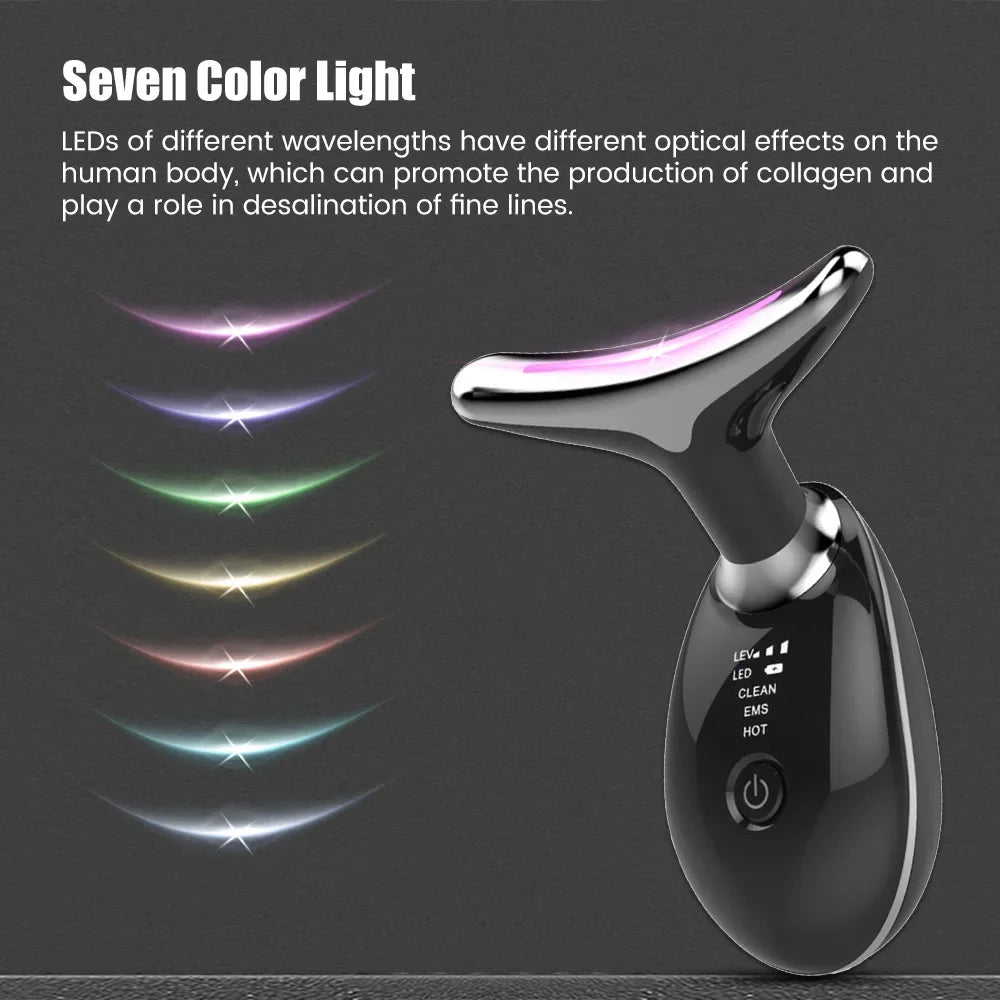EMS Face & Neck Lift Massager | LED Light Therapy | Anti-Wrinkle & Skin Tightening