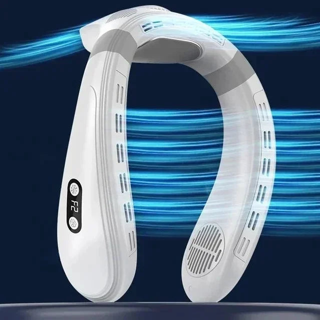 Portable Neck Air Conditioner – Rechargeable Bladeless Wearable Fan with Semiconductor Cooling | Personal Outdoor Neck Cooler