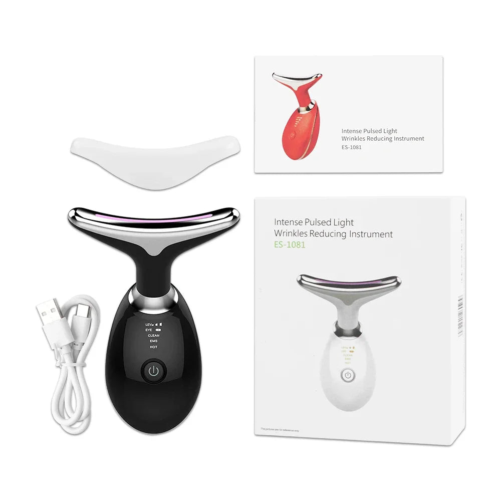 EMS Face & Neck Lift Massager | LED Light Therapy | Anti-Wrinkle & Skin Tightening