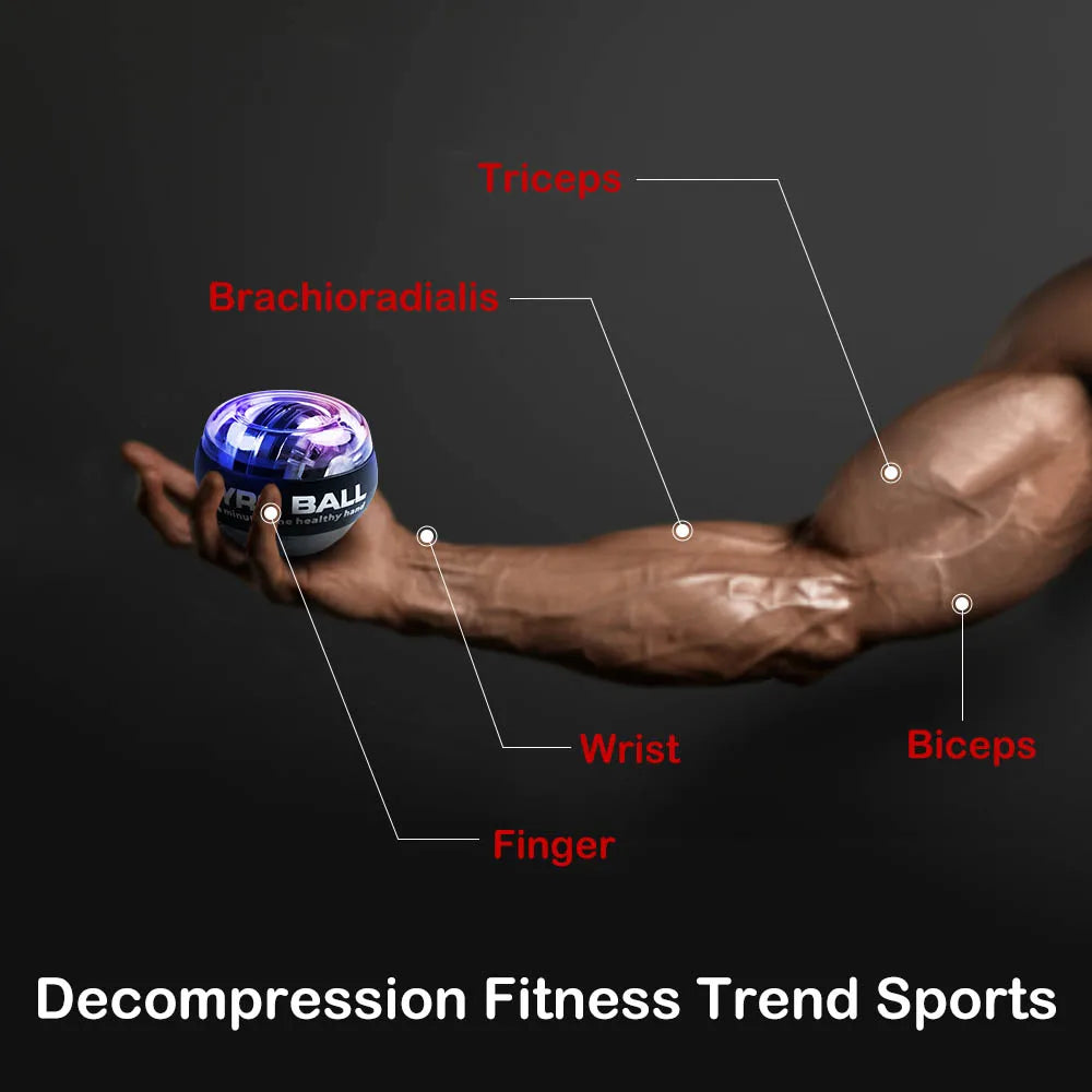 LED Auto-Start Gyroscopic Wrist & Arm Trainer – Power Ball for Hand, Grip & Muscle Strength Training