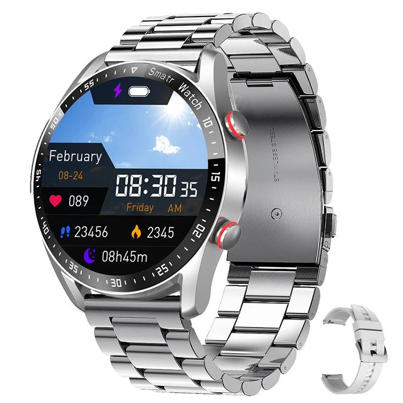 ECG+PPG Bluetooth Smartwatch for Men – Health & Fitness Tracker with Call Function