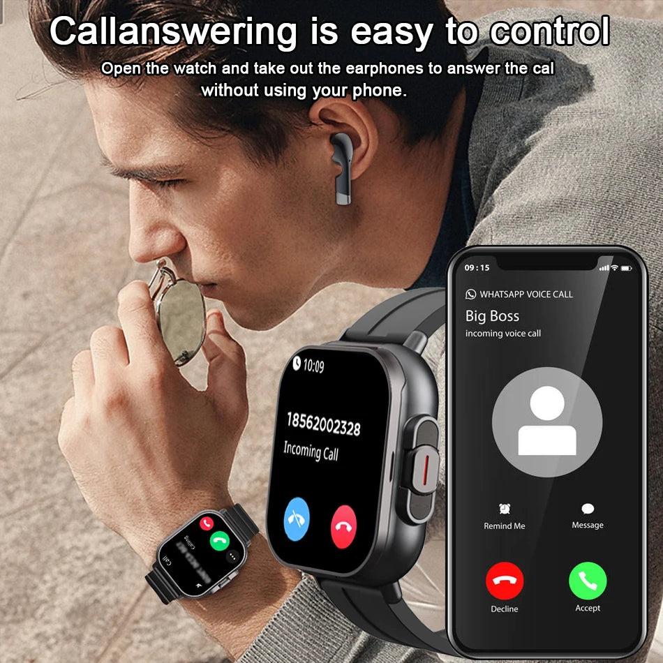 2-in-1 Smartwatch with Bluetooth Earphone