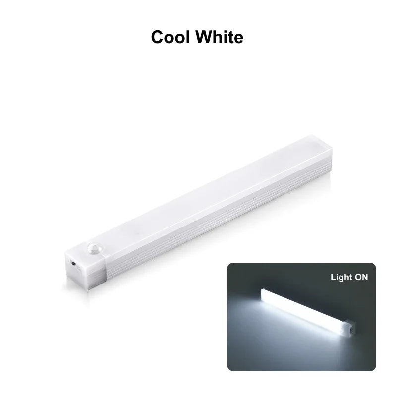 LED Motion Sensor Bar Light Rechargeable Induction Night Light Portable Cordless Magnetic Cabinet Lamp for Kitchen Room Bedside