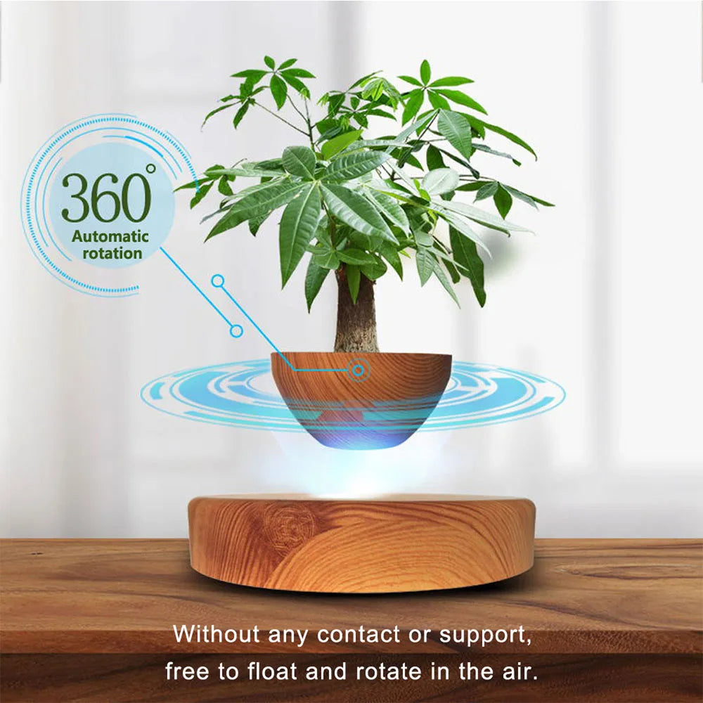 Magnetic Levitating Air Bonsai Pot – Rotating Floating Planter