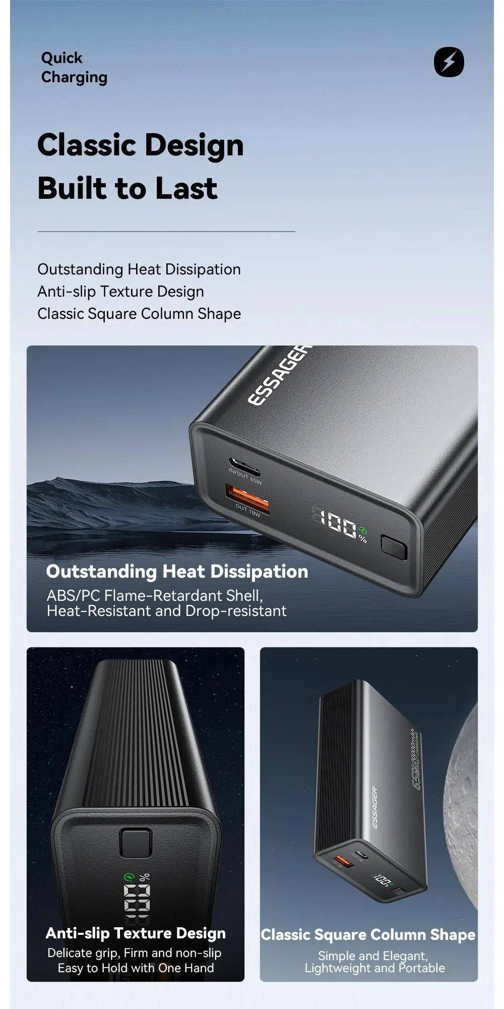Essager 20000mAh QC3.0 PD3.0 Fast Charging Power Bank