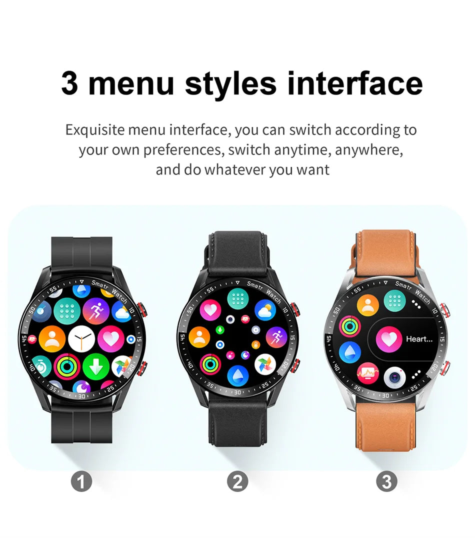 ECG+PPG Bluetooth Smartwatch for Men – Health & Fitness Tracker with Call Function