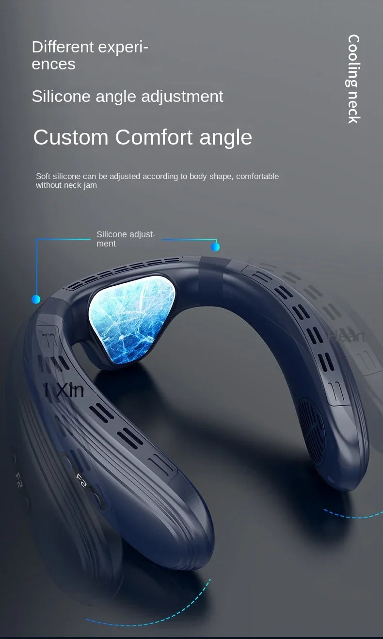 Portable Neck Air Conditioner – Rechargeable Bladeless Wearable Fan with Semiconductor Cooling | Personal Outdoor Neck Cooler