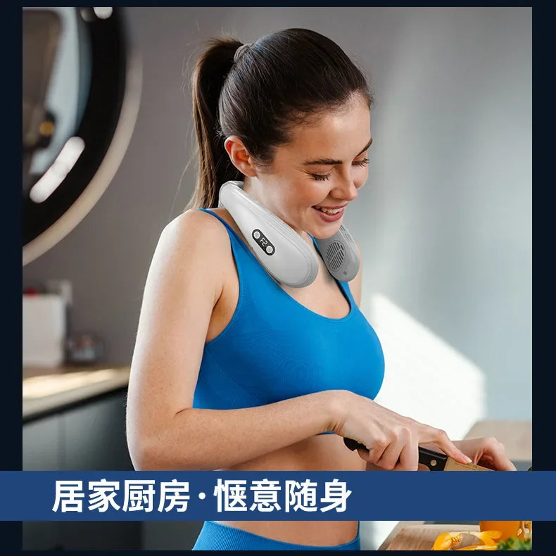 Portable Neck Air Conditioner – Rechargeable Bladeless Wearable Fan with Semiconductor Cooling | Personal Outdoor Neck Cooler