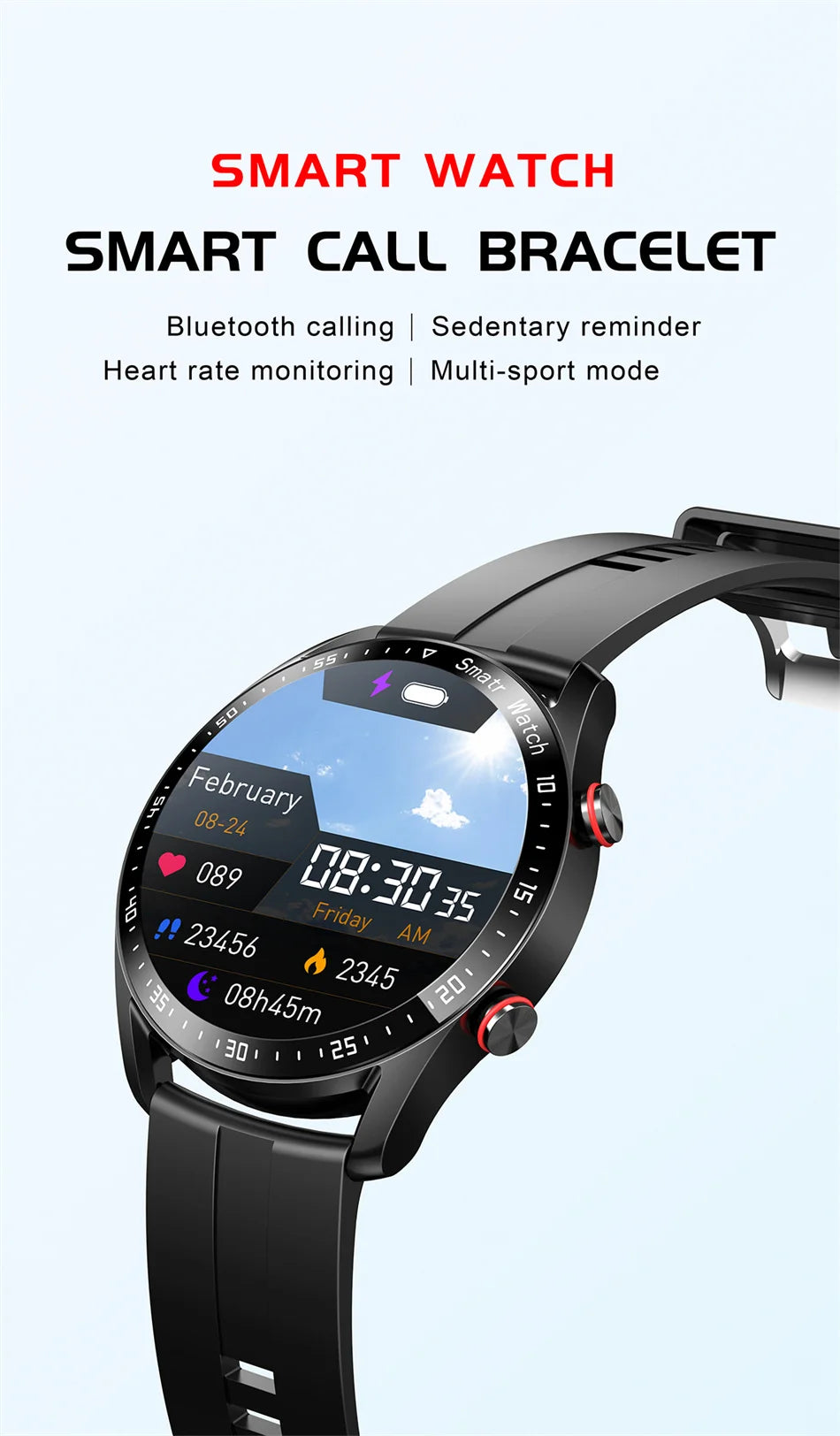 ECG+PPG Bluetooth Smartwatch for Men – Health & Fitness Tracker with Call Function