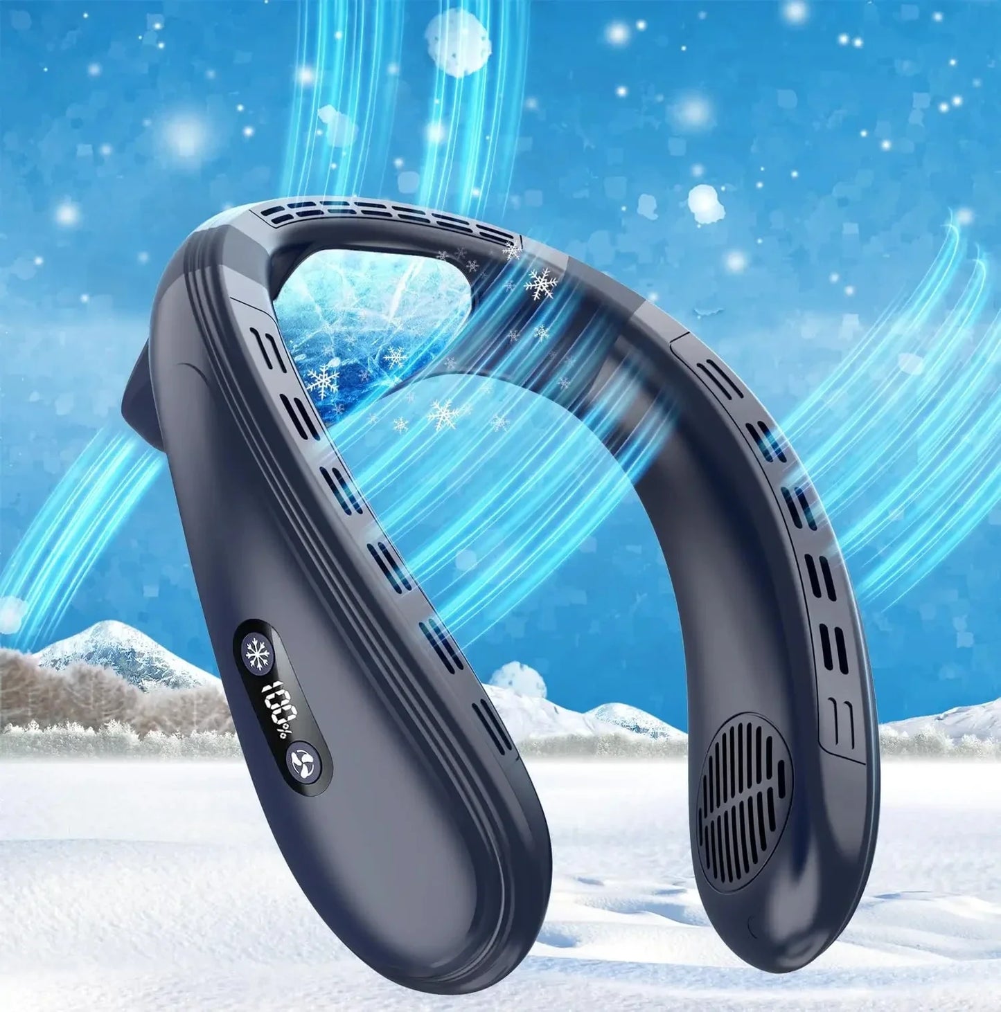 Portable Neck Air Conditioner – Rechargeable Bladeless Wearable Fan with Semiconductor Cooling | Personal Outdoor Neck Cooler
