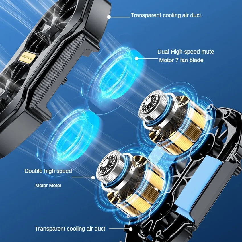 Dual-Fan Rechargeable Mobile Phone Cooling Radiator β Powerful & Efficient