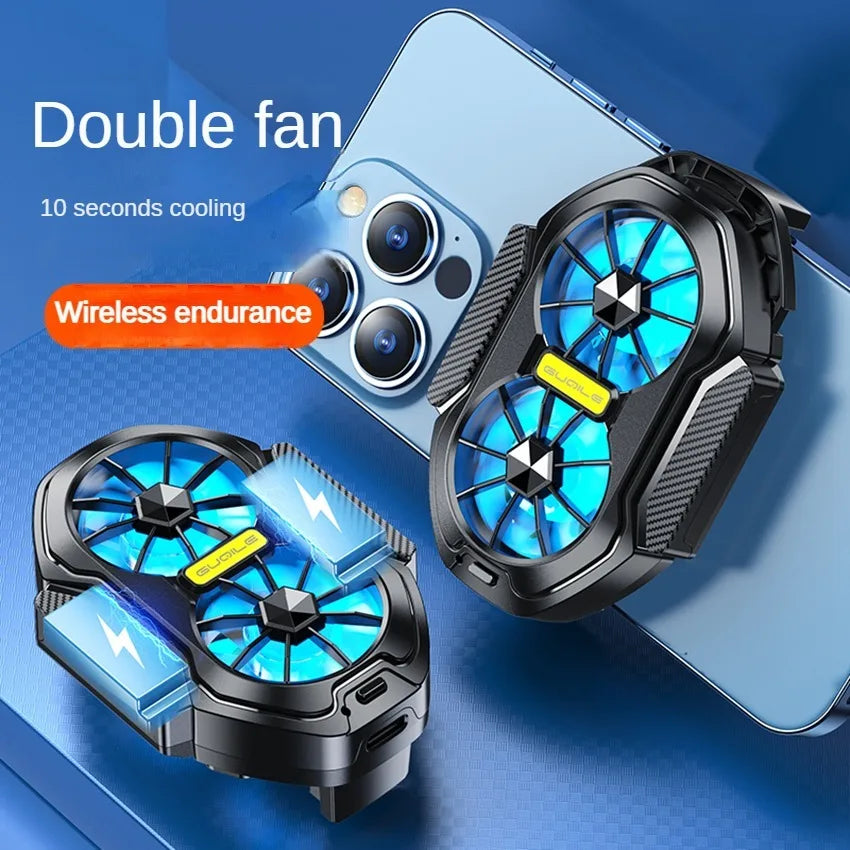 Dual-Fan Rechargeable Mobile Phone Cooling Radiator β Powerful & Efficient