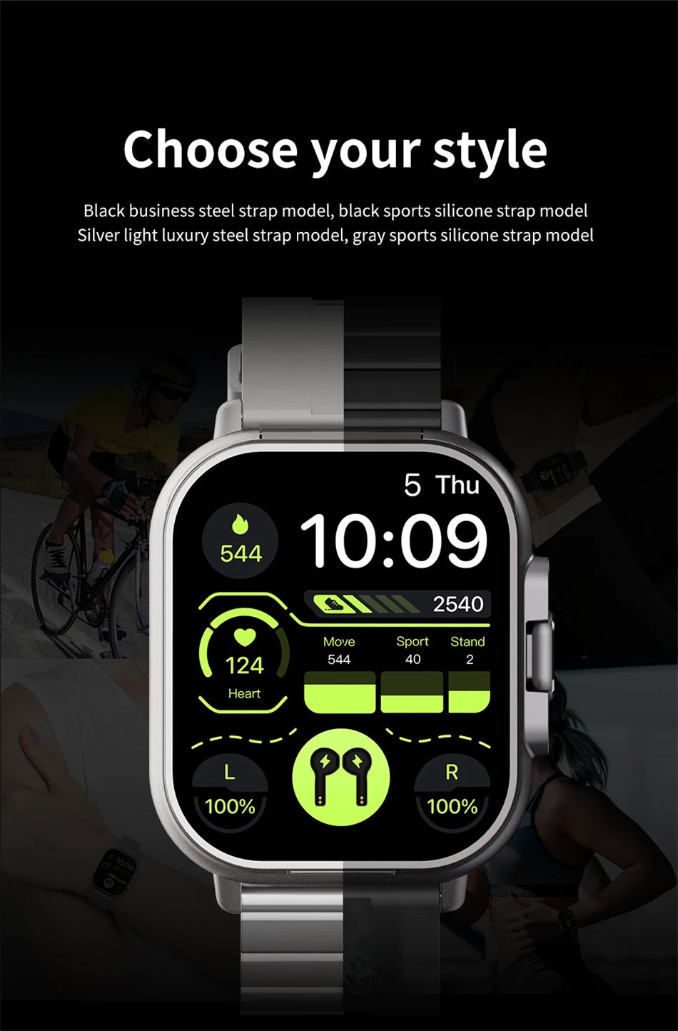 2-in-1 Smartwatch with Bluetooth Earphone