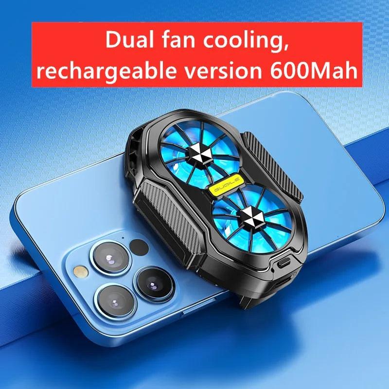 Dual-Fan Rechargeable Mobile Phone Cooling Radiator β Powerful & Efficient