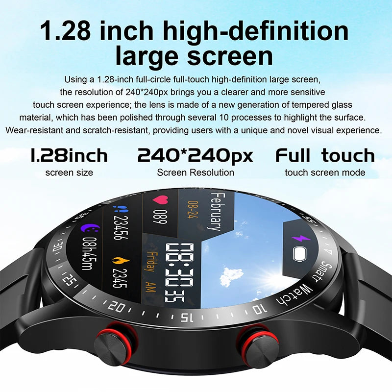ECG+PPG Bluetooth Smartwatch for Men – Health & Fitness Tracker with Call Function