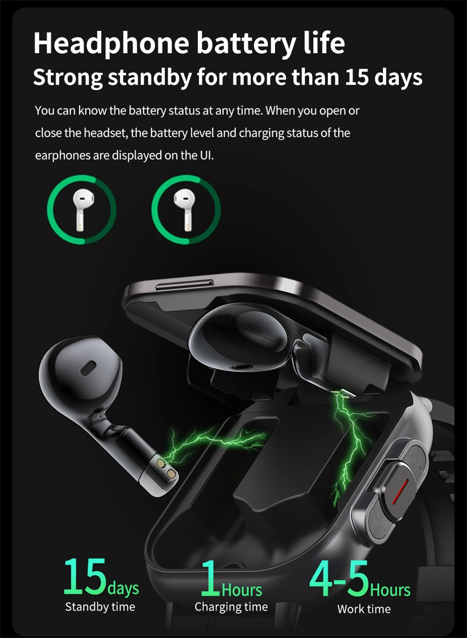 2-in-1 Smartwatch with Bluetooth Earphone