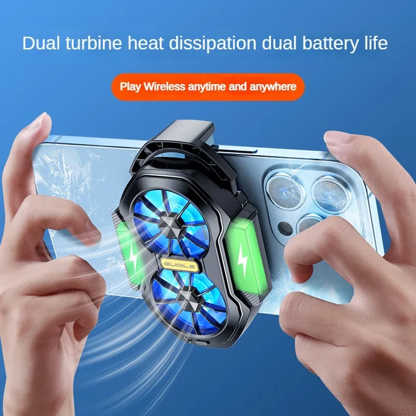Dual-Fan Rechargeable Mobile Phone Cooling Radiator β Powerful & Efficient