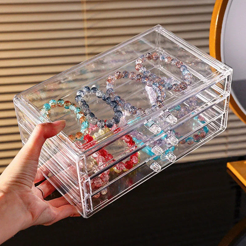 Acrylic Cosmetics & Jewelry Storage Box – Multi-Functional Desktop Organizer