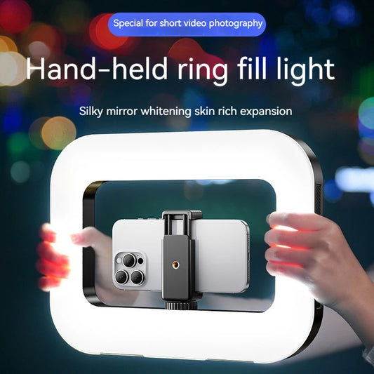 Three-Color Dimming Ring Rabbit Cage Fill Light – Selfie, Live Broadcast & Photography Light with Bluetooth Selfie and Reverse Charging