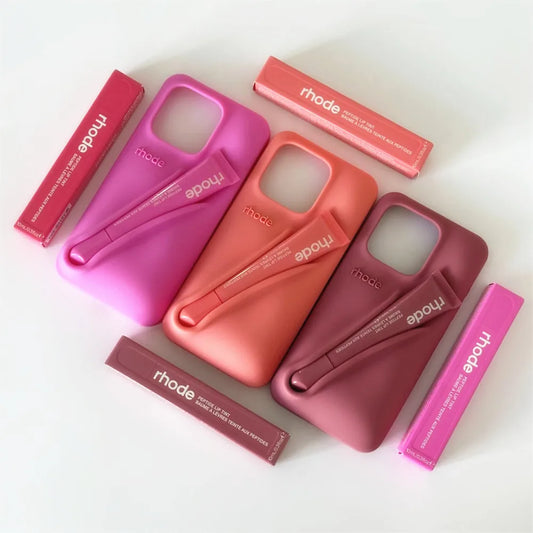 Luxury Rhode Lipstick Silicone DIY Phone Case – For iPhone 14 & 15 Series (Pro, Pro Max, Plus)