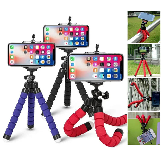 Portable Octopus Mini Tripod – Flexible Phone & Camera Stand with Holder Clip