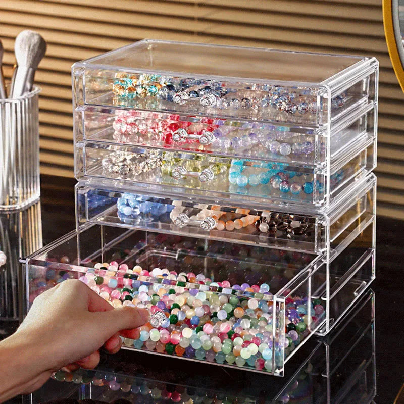 Acrylic Cosmetics & Jewelry Storage Box – Multi-Functional Desktop Organizer