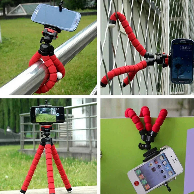 Portable Octopus Mini Tripod – Flexible Phone & Camera Stand with Holder Clip