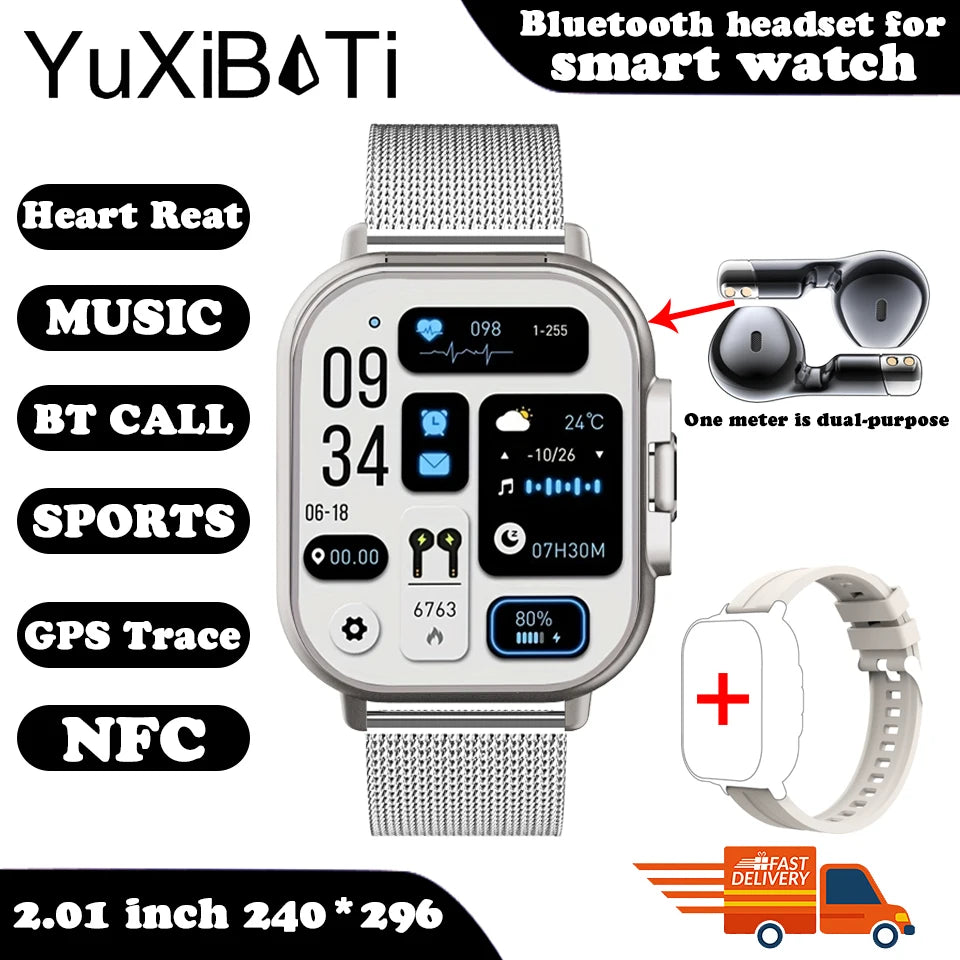 2-in-1 Smartwatch with Bluetooth Earphone