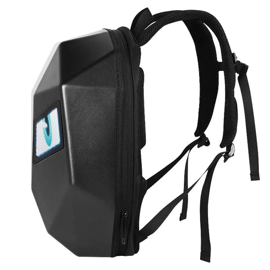 LED Knight Cycling Backpack – Smart Motorcycle Helmet Bag with Bluetooth APP Control & Waterproof Hard Shell